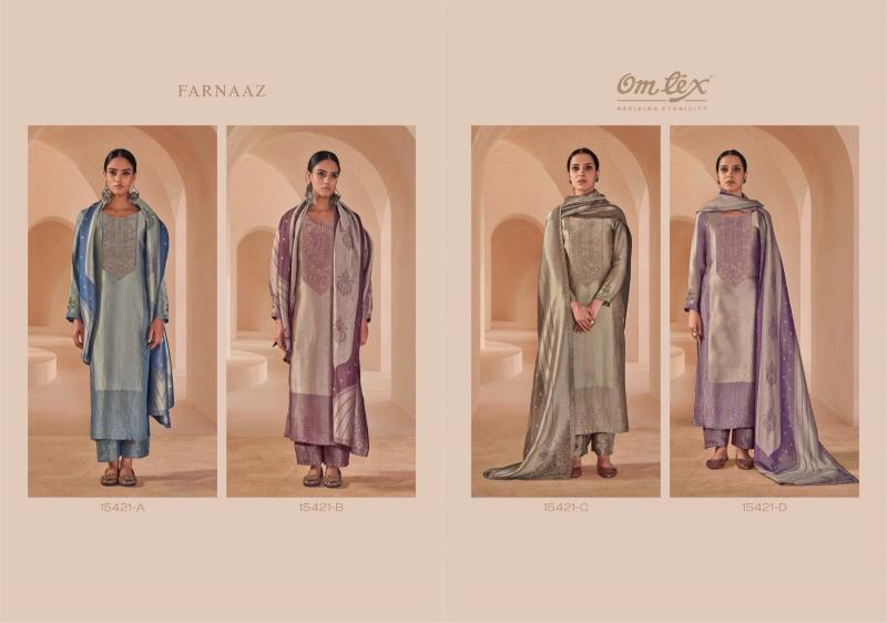 Omtex farnaaz embroidery dress material wholesale